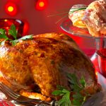 Chapon rôti farci aux foies de volaille